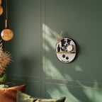 BORDER COLLIE Ovales Kunstregal in Eiche-Optik