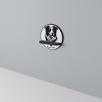 BORDER COLLIE Rundes Kunstregal in Schwarz