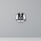 BORDER COLLIE Rundes Kunstregal in Schwarz