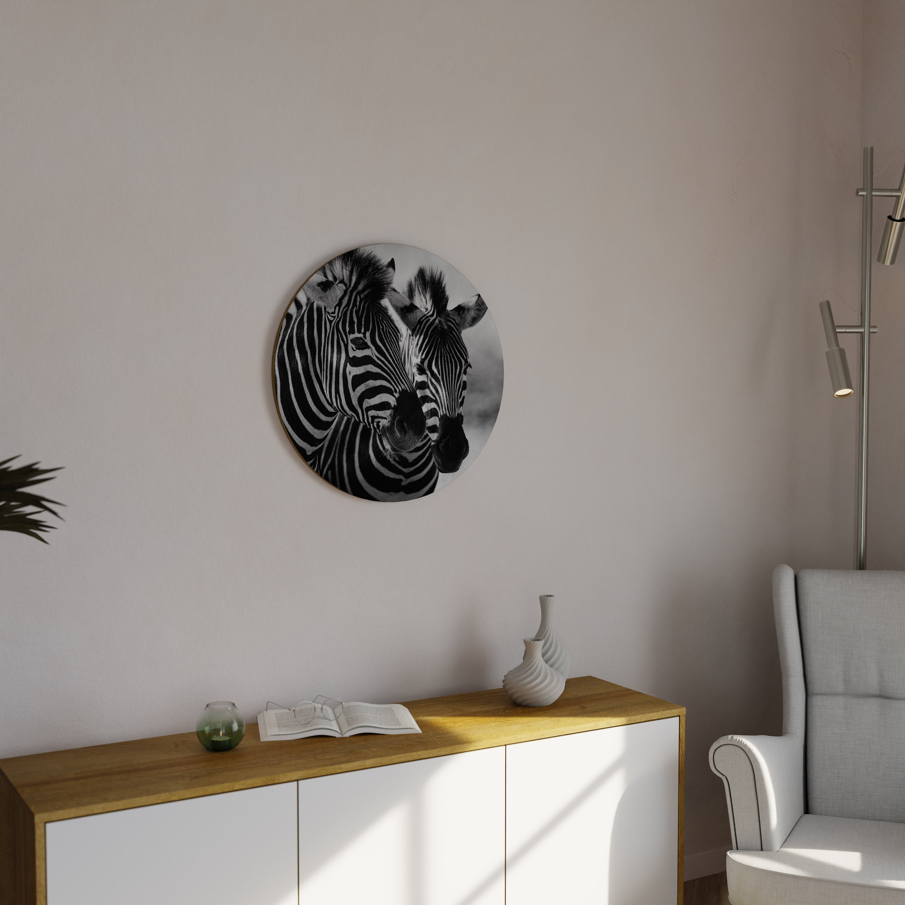 Runde Wandkunst „Striped Symphony“