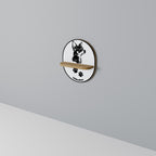 CHIHUAHUA DOG Ovales Kunstregal in Eiche-Optik