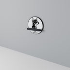 CHIHUAHUA DOG Rundes Kunstregal in Schwarz