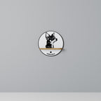 CHIHUAHUA DOG Rundes Kunstregal in Eiche-Optik