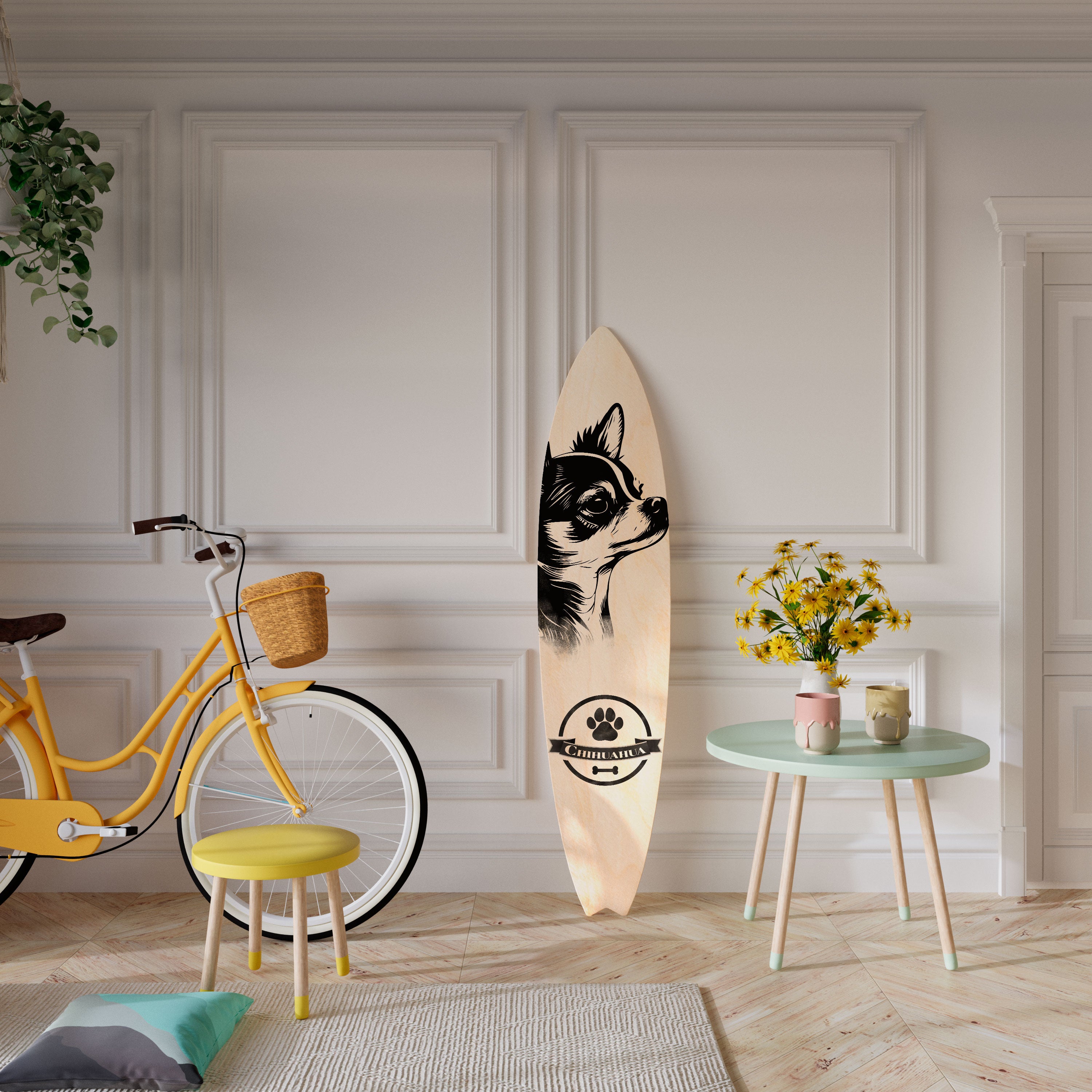 CHIHUAHUA DOG Deko-Surfboard