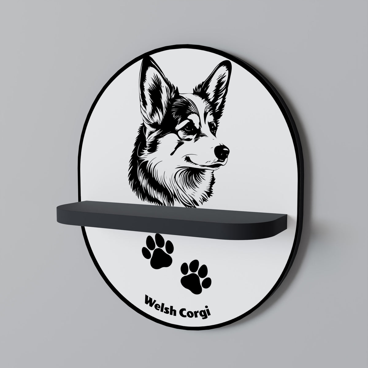 WELSH CORGI PEMBROKE Dekoratives Wandregal