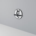 WELSH CORGI PEMBROKE Ovales Kunstregal in Schwarz