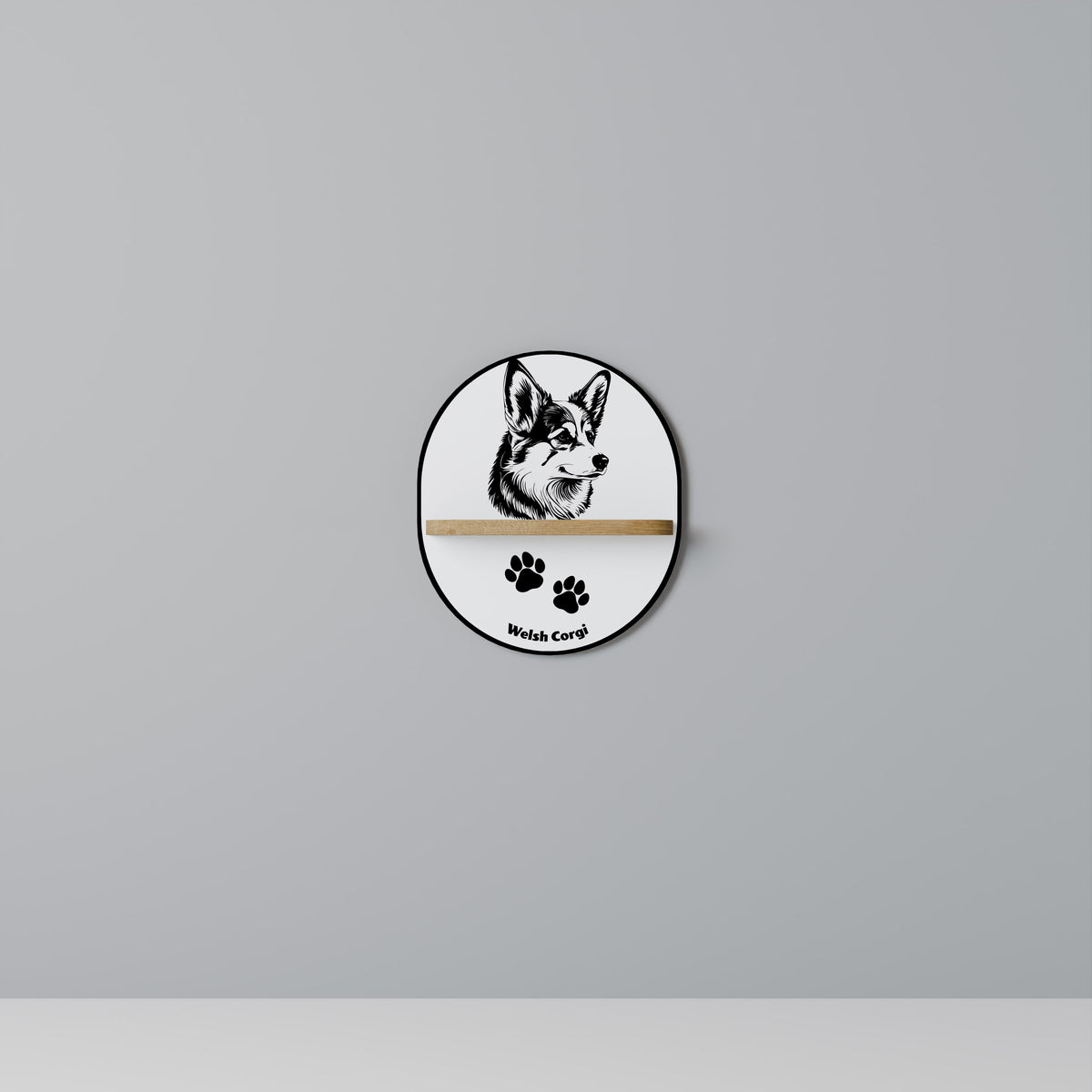 WELSH CORGI PEMBROKE Dekoratives Wandregal