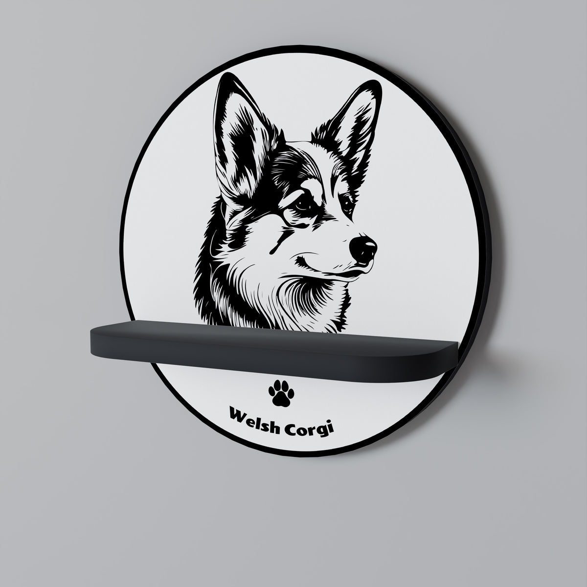 WELSH CORGI PEMBROKE Dekoratives Wandregal