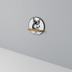 WELSH CORGI PEMBROKE Round Art Shelf In Oak Effect