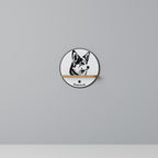 WELSH CORGI PEMBROKE Round Art Shelf In Oak Effect