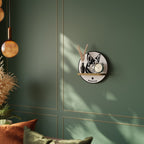 WELSH CORGI PEMBROKE Round Art Shelf In Oak Effect