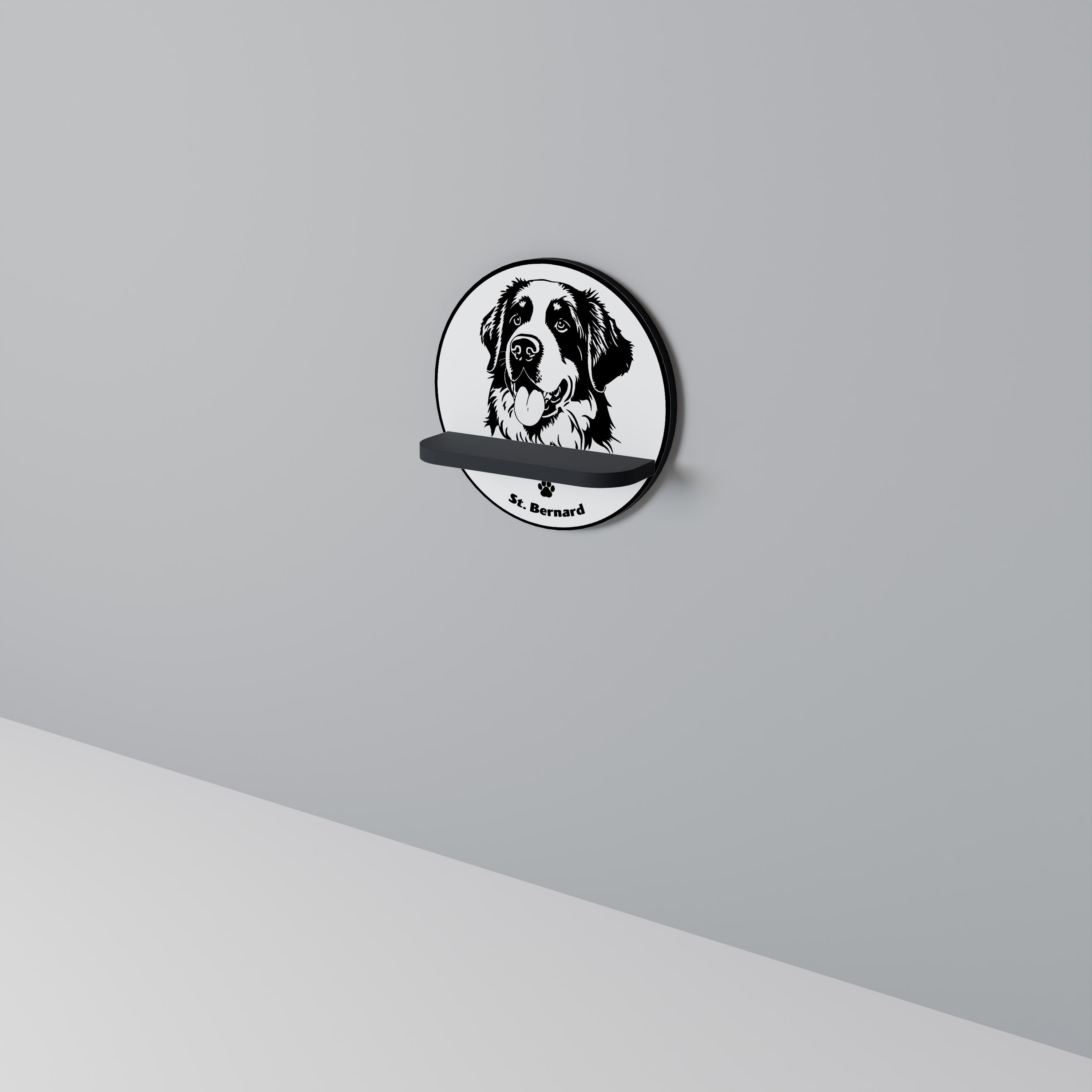 SAINT BERNARD Rundes Kunstregal in Schwarz