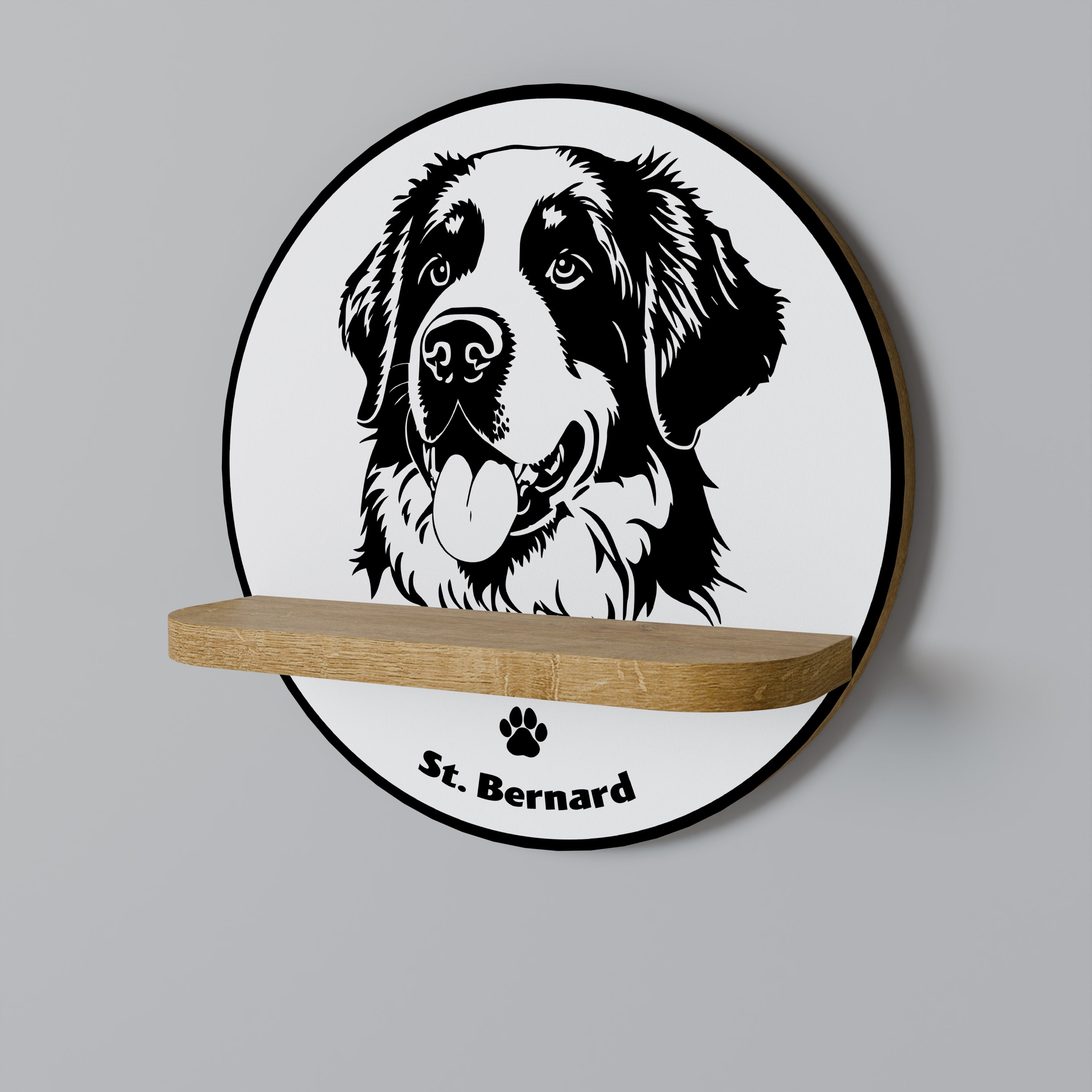SAINT BERNARD Rundes Kunstregal in Eichenoptik