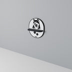 AKITA DOG Ovales Kunstregal in Schwarz