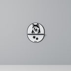 AKITA DOG Ovales Kunstregal in Schwarz