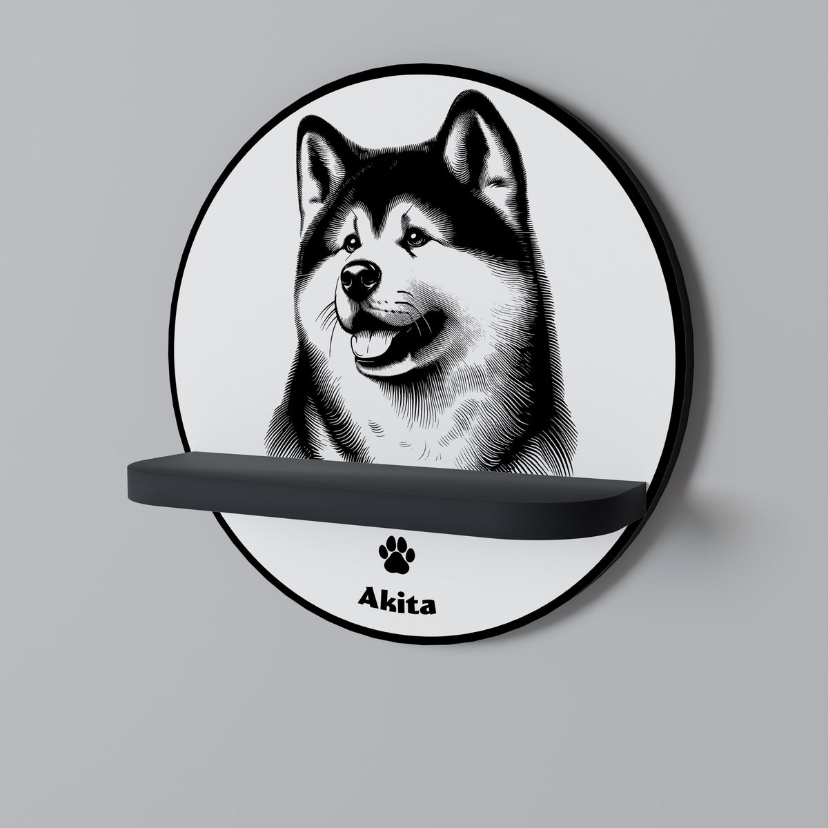 AKITA DOG Dekoratives Wandregal