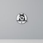 AKITA DOG Rundes Kunstregal in Schwarz