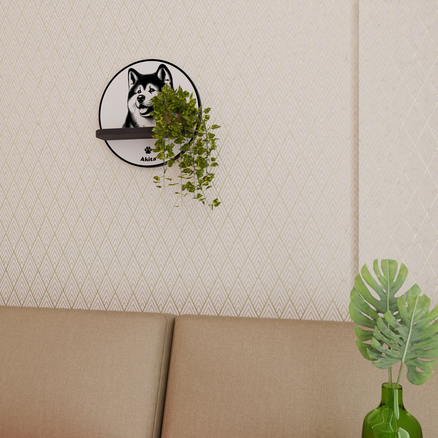 AKITA DOG Art Shelf