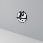 BOXER DOG Ovales Kunstregal in Schwarz