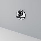 BOXER DOG Rundes Kunstregal in Schwarz