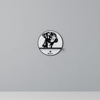 BOXER DOG Rundes Kunstregal in Schwarz