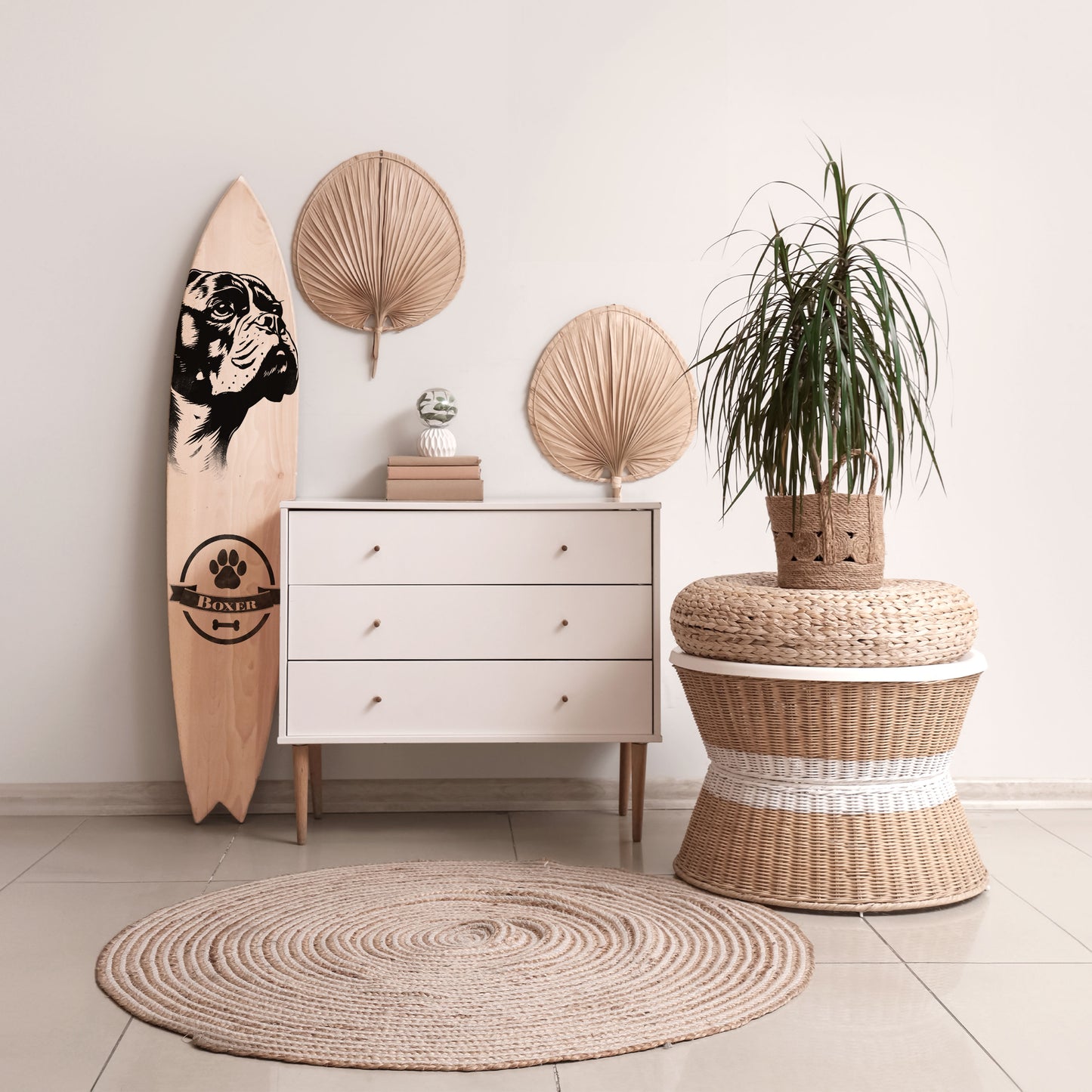 BOXER DOG Surfboard Decorative Panel