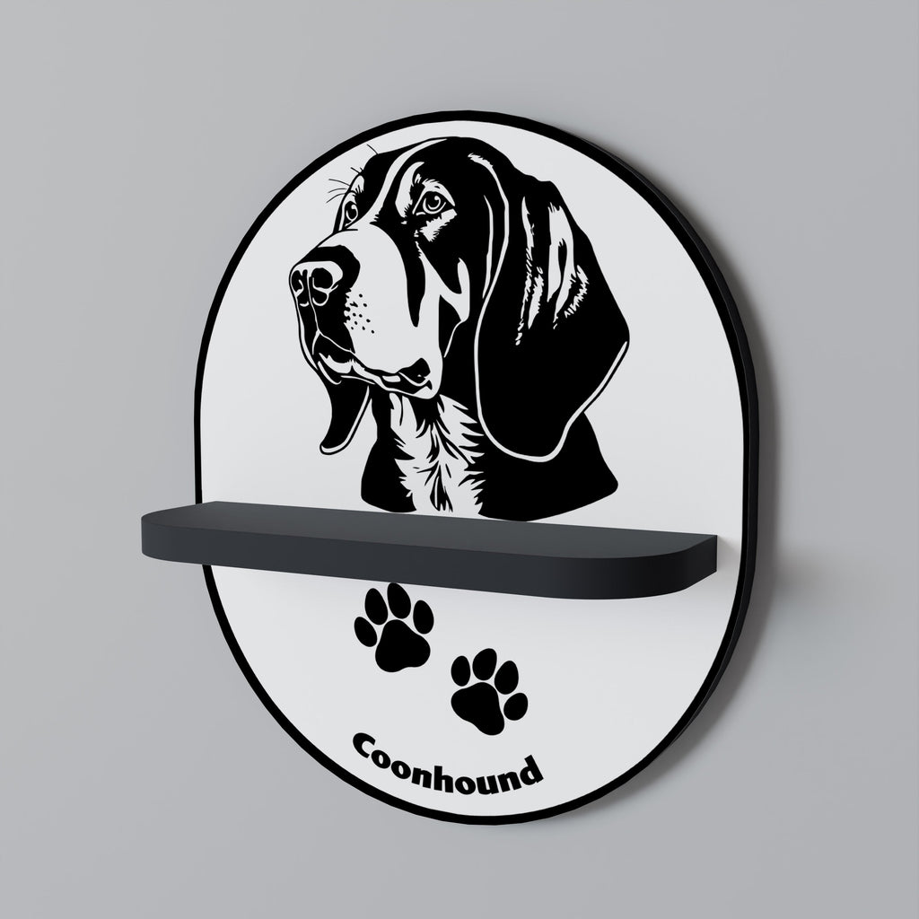 COONHOUND DOG Ovales Kunstregal in schwarzer Ausführung