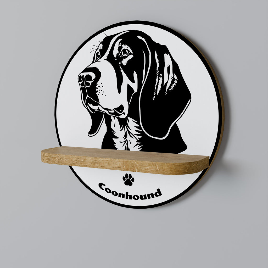 COONHOUND DOG Rundes Kunstregal in Eichenoptik