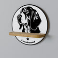 COONHOUND DOG Round Art Shelf In Oak Effect