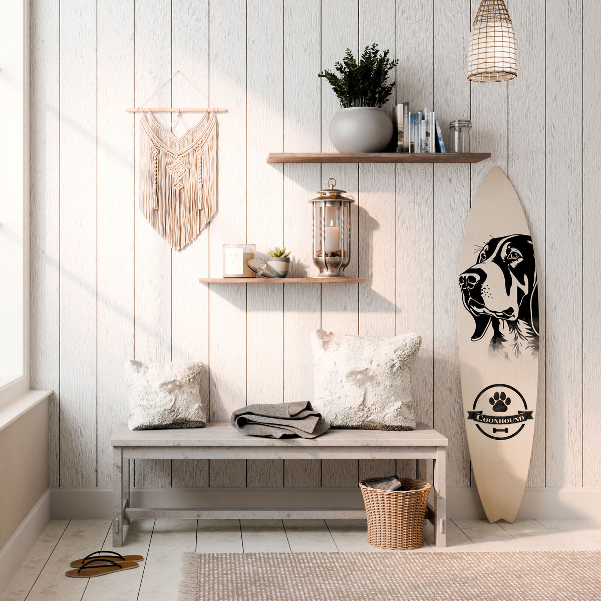 COONHOUND DOG Deko-Surfboard