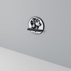 DACHSHUND DOG Rundes Kunstregal in Schwarz