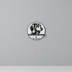 DACHSHUND DOG Rundes Kunstregal in Schwarz