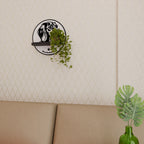 DACHSHUND DOG Rundes Kunstregal in Schwarz