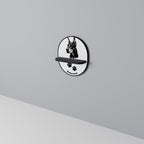 DOBERMAN DOG Ovales Kunstregal in Schwarz