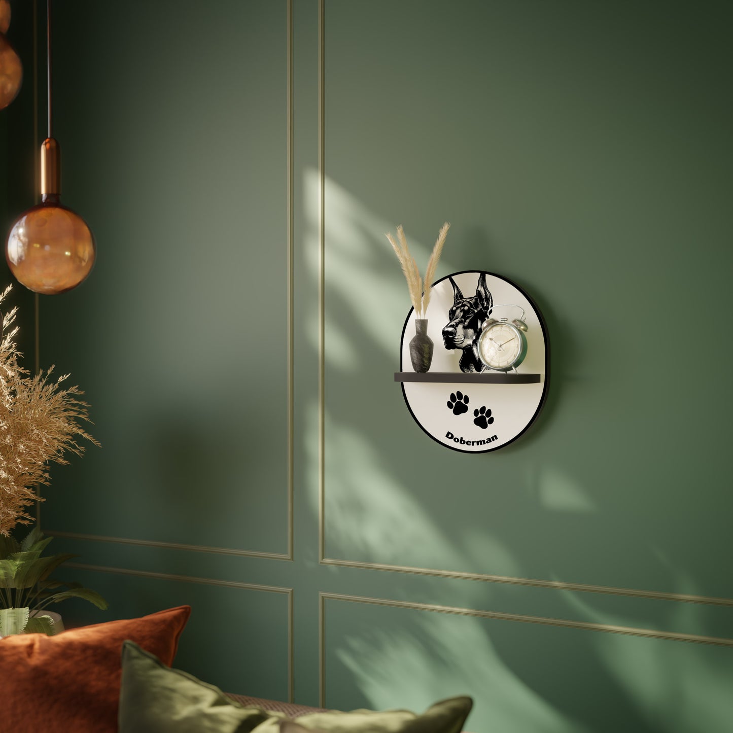 DOBERMAN DOG Art Shelf