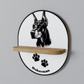 DOBERMAN DOG Oval Art Shelf In Oak Effect
