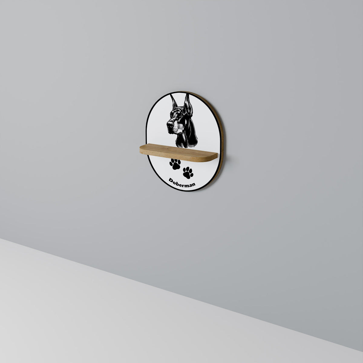 DOBERMAN DOG Art Shelf