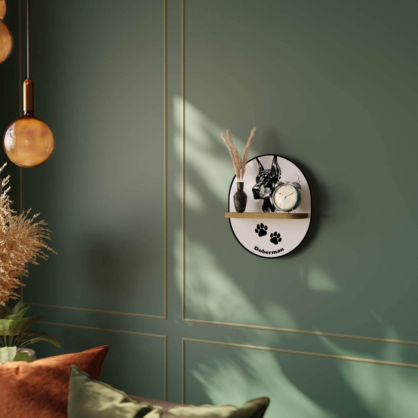 DOBERMAN DOG Art Shelf