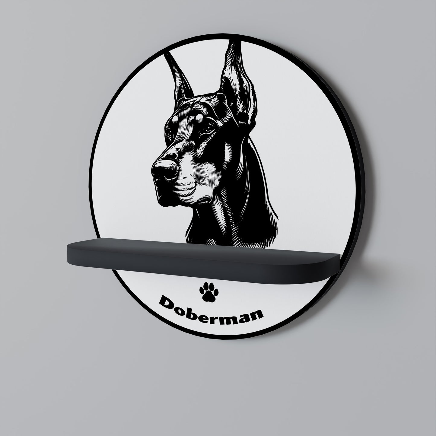 DOBERMAN DOG Art Shelf