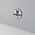 FRENCH BULLDOG Ovales Kunstregal in Schwarz