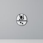 FRENCH BULLDOG Ovales Kunstregal in Schwarz