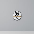 FRENCH BULLDOG Oval Art Shelf In Oak Effect