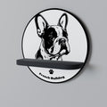 FRENCH BULLDOG Rundes Kunstregal in Schwarz