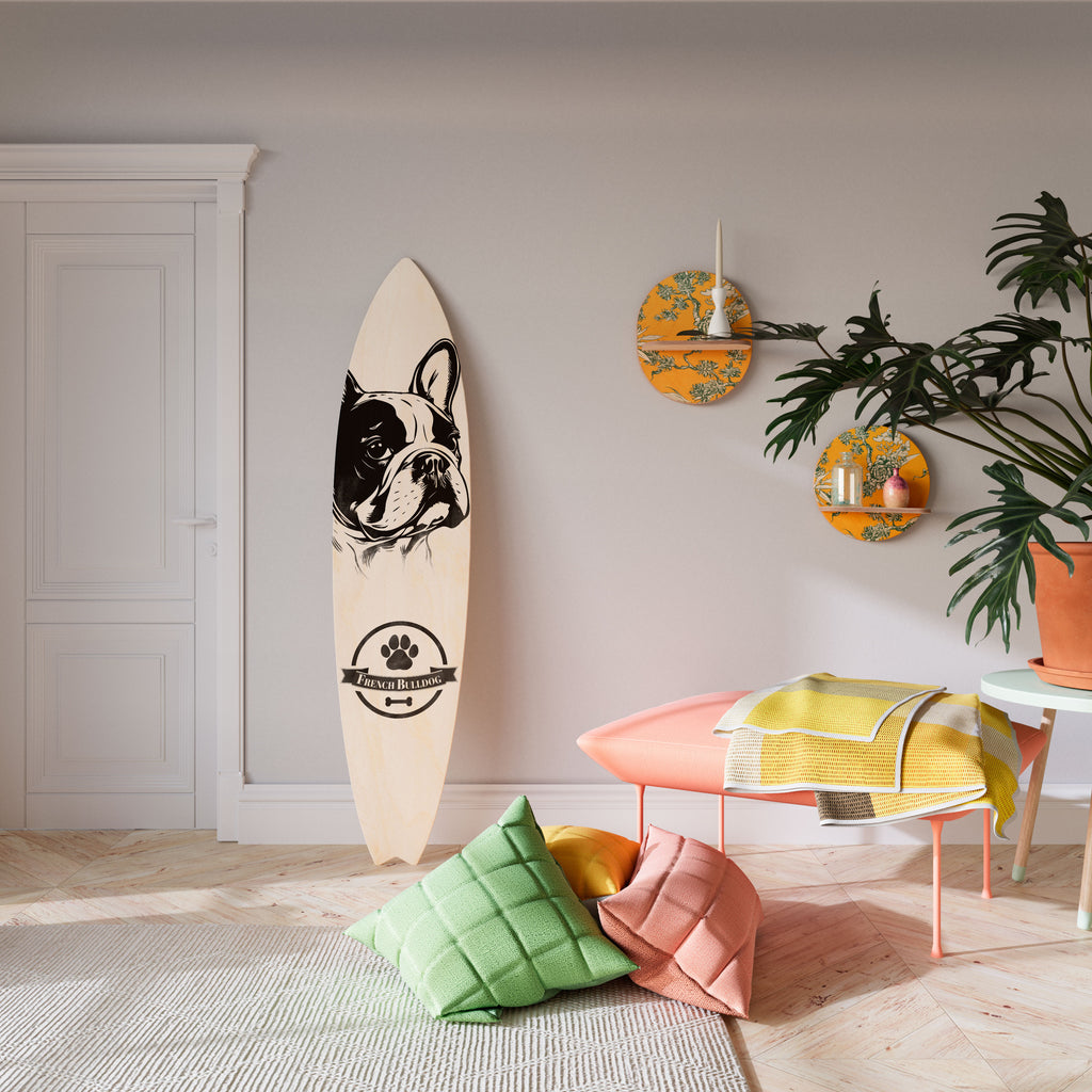 FRENCH BULLDOG Deko-Surfboard