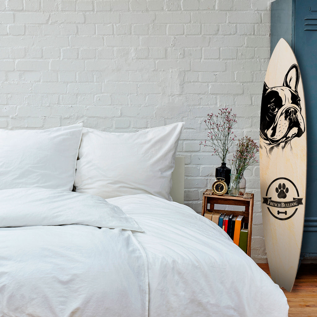 FRENCH BULLDOG Deko-Surfboard