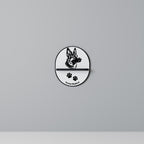 GERMAN SHEPARD Ovales Kunstregal in Schwarz