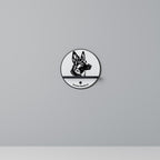 GERMAN SHEPARD Rundes Kunstregal in Schwarz