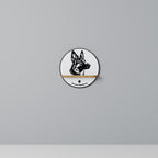 GERMAN SHEPARD Rundes Kunstregal in Eiche-Optik