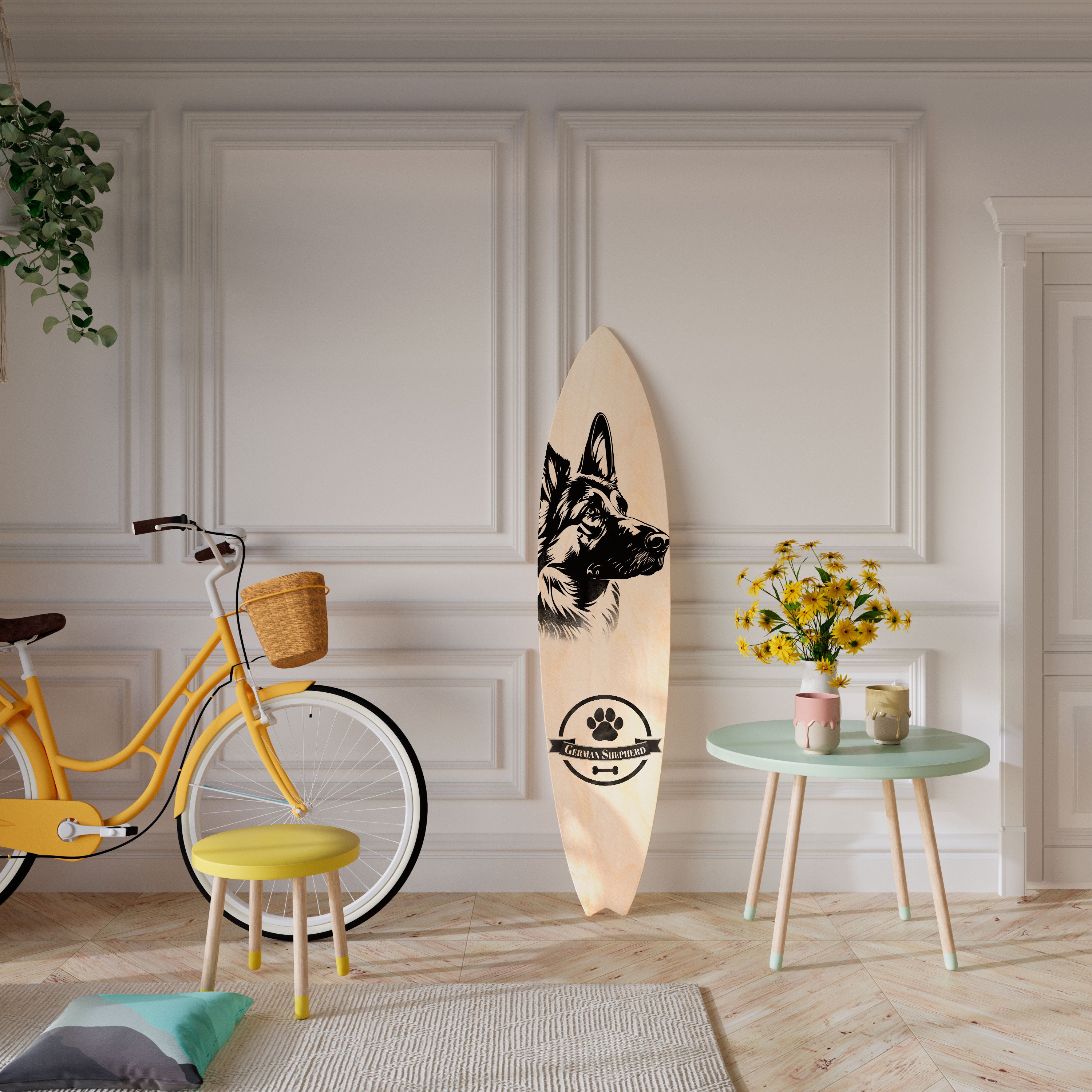 GERMAN SHEPARD Deko-Surfboard
