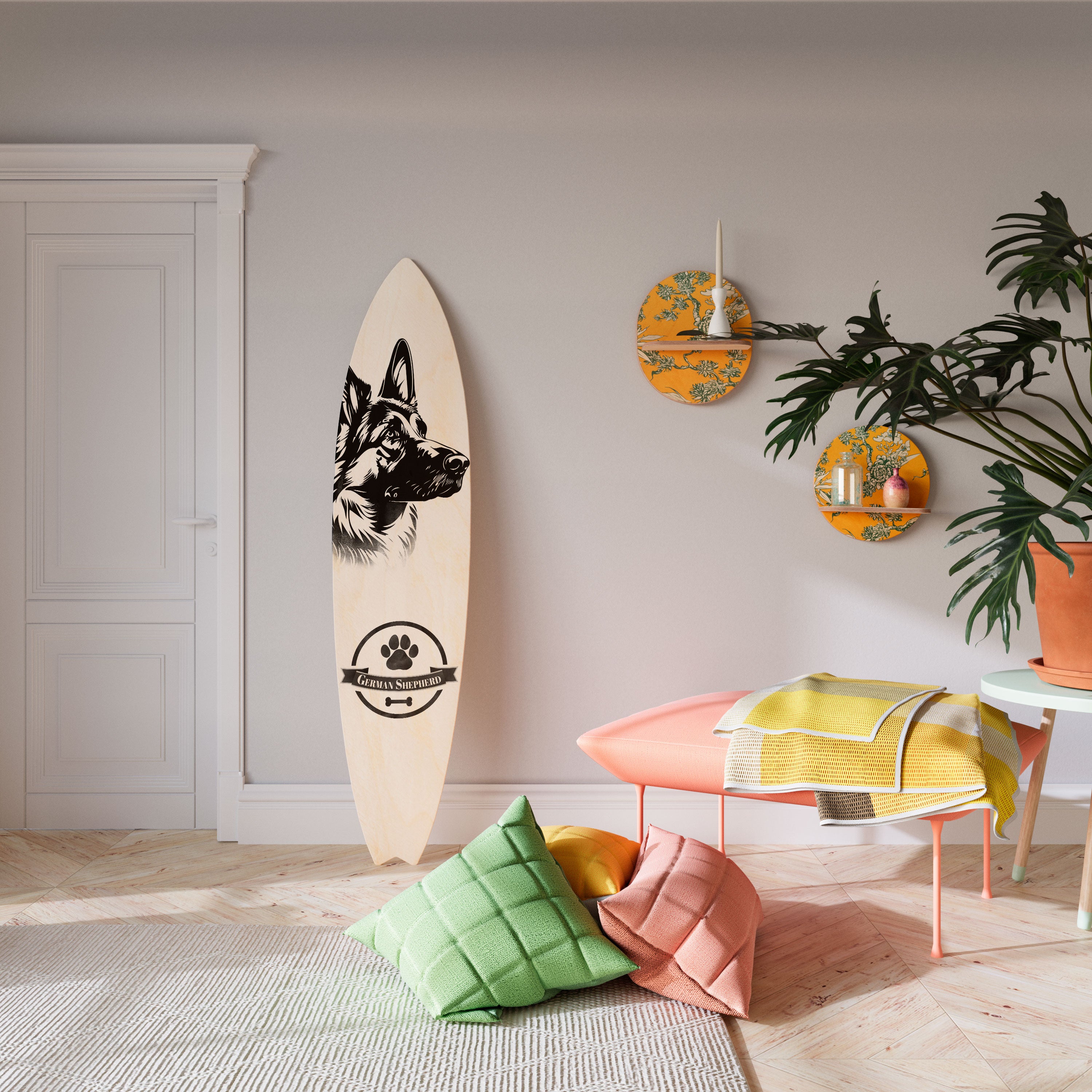 GERMAN SHEPARD Deko-Surfboard